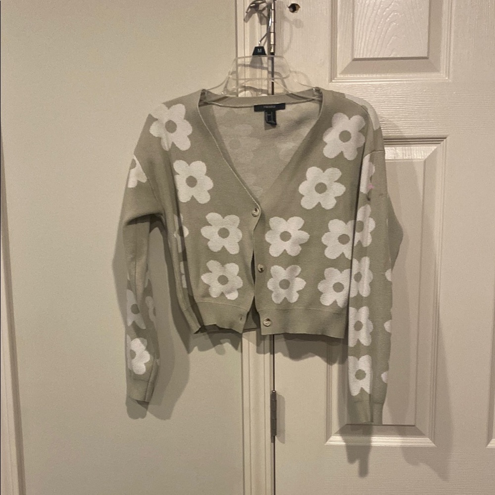 Floral Patterned Cardigan Sweater